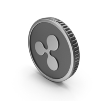 Silver Ripple Cryptocurrency Coin PNG & PSD Images