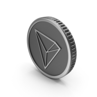 Silver Tron Cryptocurrency Coin PNG & PSD Images