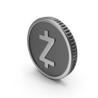 Silver Zcash Cryptocurrency Coin PNG & PSD Images