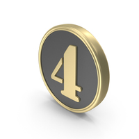Digit Number Coin 4 PNG & PSD Images