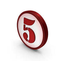 Digit Number Coin 5 PNG & PSD Images