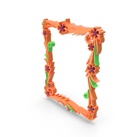 Orange Floral Royal Designer Frame PNG & PSD Images