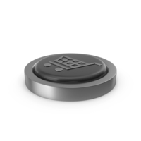 Black Push Button with Shopping Cart Symbol PNG & PSD Images