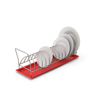 Dish Drying Rack Red PNG & PSD Images