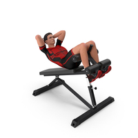 Fitness Trainer On A Crunch Bench PNG & PSD Images