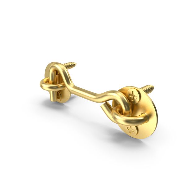 Hook and Eye Latch for Sliding Door Gold PNG Images & PSDs for