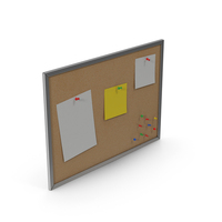 Silver Corkboard With Notes PNG & PSD Images