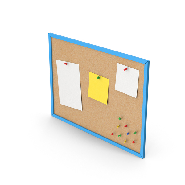Blue Pinboard With Notes PNG & PSD Images