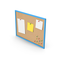 Blue Pinboard With Notes PNG & PSD Images