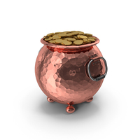 Copper Pot Of Gold Coins PNG & PSD Images