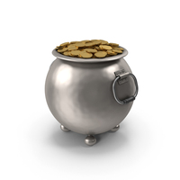 Silver Pot Of Gold Coins PNG & PSD Images