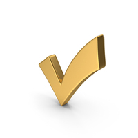 Gold Checkmark Symbol PNG & PSD Images