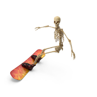 Worn Skeleton Snowboarder Turning Outwards PNG & PSD Images
