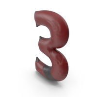 Leather Number 3 PNG & PSD Images