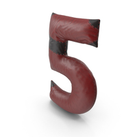 Leather Number 5 PNG & PSD Images