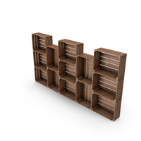 Stacked Wooden Case Storage Unit PNG & PSD Images