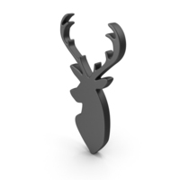 Black Deer Head Symbol PNG & PSD Images