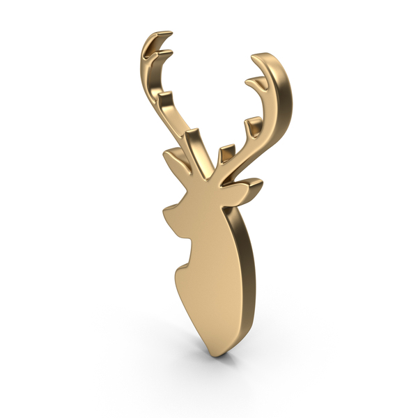 Gold Deer Head Symbol PNG & PSD Images