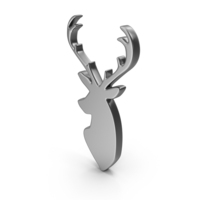 Silver Deer Head Symbol PNG & PSD Images