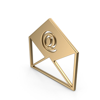 Gold Email Envelope Symbol PNG & PSD Images