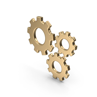 Gold Gears Symbol PNG & PSD Images