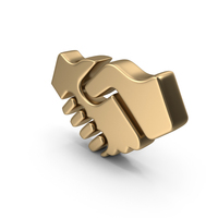 Gold Handshake Icon Symbol PNG & PSD Images