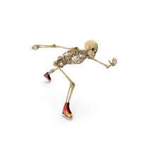 Worn Skeleton Ice Skating Fast PNG & PSD Images