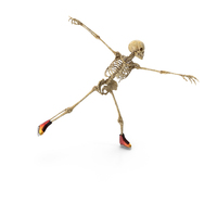 Worn Skeleton Ice Skating In An Artistic Pose PNG & PSD Images