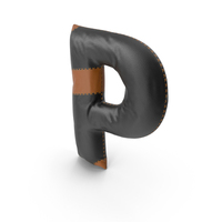 Black Leather Letter P PNG & PSD Images