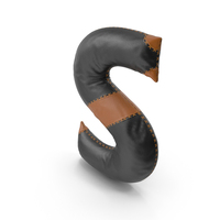 Black Leather Letter S PNG & PSD Images