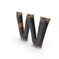 Black Leather Letter W PNG & PSD Images
