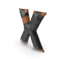 Black Leather Letter X PNG & PSD Images