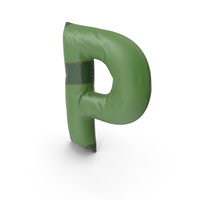 Green Leather Letter P PNG & PSD Images