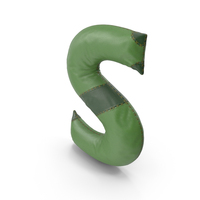 Green Leather Letter S PNG & PSD Images