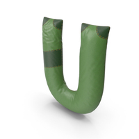 Green Leather Letter U PNG & PSD Images