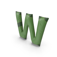 Green Leather Letter W PNG & PSD Images