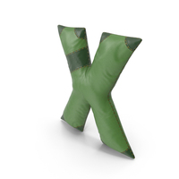 Green Leather Letter X PNG & PSD Images