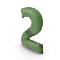 Green Leather Number 2 PNG & PSD Images