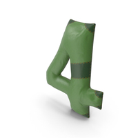 Green Leather Number 4 PNG & PSD Images