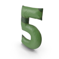 Green Leather Number 5 PNG & PSD Images