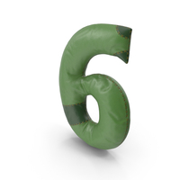 Green Leather Number 6 PNG & PSD Images