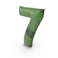 Green Leather Number 7 PNG & PSD Images