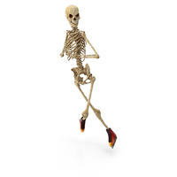 Worn Skeleton Ice Skater In An Artistic Jump PNG & PSD Images
