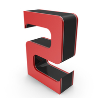 Alphabet Number 2 Red Black PNG & PSD Images