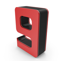Alphabet Number 9 Red Black PNG & PSD Images