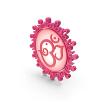 Pink Om Ganesha Coin PNG & PSD Images