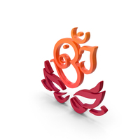 Ganesh Om Flower Red PNG & PSD Images
