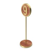 Number 9 Gold Stand PNG & PSD Images
