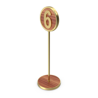 Number 6 Gold Stand PNG & PSD Images