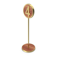 Number 4 Gold Stand PNG & PSD Images